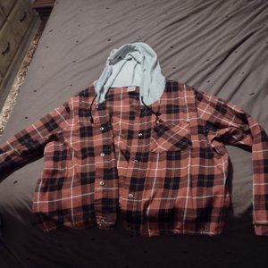 Womens long sleeve No Boundaries hooded shirt size XL